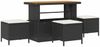 vidaXL Gartensofa-set mit Kissen 14 pcs Schwarz Poly Rattan 3364930 Bild 4
