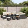 vidaXL Gartensofa-set mit Kissen 14 pcs Schwarz Poly Rattan 3364930 Bild 3