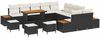 vidaXL Gartensofa-set mit Kissen 14 pcs Schwarz Poly Rattan 3364930 Bild 2