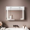 SONNI Spiegelschrank Spiegelschrank Badezimmerschrank 80×60cm Bestseller mit 3-farbiger dimmbarer Beleuchtung Bild 4