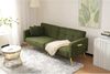 Merax sofa Schlafsofa mit Bettfunktion, verstellbarem Winkel, goldenen Beinen, mit Kissen und seitlichen Aufbewahrungstaschen, Grün Bild 2