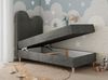 Kinderbett FLOW, Boxspringbett für Kinder, mit hohem Kopfteil, Einzelbett mit Matratze - 90x180 - Dunkelgrau Velvet - Topper Visco Bild 2