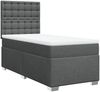 vidaXL Boxspringbett mit Matratze Dunkelgrau 90x190 cm Stoff 3292658 Bild 3