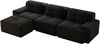 3-Sitzer Modulsofa aus Cord mit modularem Design & Ottomane, schwarz Bild 5