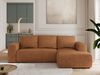 Ecksofa mit Schlaffunktion, Bettkasten und losen Kissen für das Wohnzimmer - TRENTINO - Orange Stoff - rechts Bild 3