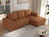 Ecksofa mit Schlaffunktion, Bettkasten und losen Kissen für das Wohnzimmer - TRENTINO - Orange Stoff - rechts Bild 4