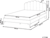 Bett mit Lattenrost Samtstoff SAUVIAN 140 x 200 cm Cremeweiß Bild 2