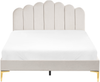 Bett mit Lattenrost Samtstoff SAUVIAN 140 x 200 cm Cremeweiß Bild 5