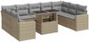 vidaXL 10-tlg. Garten-Sofagarnitur mit Kissen Beige Poly Rattan 3326380 Bild 2
