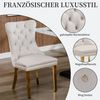 SeedWave Esszimmerstuhl 2er Set Küchenstuhl Samt Polsterstuhl mit Ziernieten, Metallbeinen, Knopf-Rückenlehne, Ringgriffe hinten, verstellbare Fußpads Bild 3