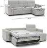 Dmora Schlafsofa mit Halbinsel Esca, Verwandelbares Ecksofa für das Wohnzimmer, gepolstert, abnehmbar, 100 % Made in Italy, 285x160 h100 cm, Hellgrau Bild 3