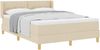 vidaXL Boxspringbett mit Matratze Creme 190 x 140 cm Stoff 3341291 Bild 2