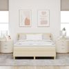vidaXL Boxspringbett mit Matratze Creme 190 x 140 cm Stoff 3341291 Bild 3