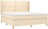 Polsterbett mit Matratze Stoff Creme 180x200 cm Bild 3