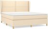 Polsterbett mit Matratze Stoff Creme 180x200 cm Bild 2