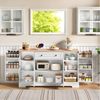OKWISH Sideboard Küchenbuffet,Kommode (Multifunktionales Küchenbuffet 138 cm Sideboard mit Schublade, verstellbaren Einlegeböden, Kippschutz – Modernes Design für Küche, Wohnzimmer & Schlafzimmer, praktischer Stauraum), mit Kippschutz, mit Schublade Bild 2