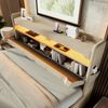 Polsterbett Betten mit Hydraulisch Stauraum, USB und Typ C-Port, LED-Funktion, Beige,160*200cm,ohne Matratze Bild 4