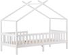 Hausbett 90×200 cm mit Rausfallschutz und Lattenrost, Weiß, ohne Matratze Bild 5