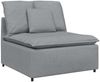 vidaXL Modulares Sofa mit Kissen Stoff Hellgrau 3321267 Bild 4