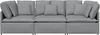 vidaXL Modulares Sofa mit Kissen Stoff Hellgrau 3321267 Bild 5