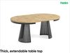 MEBLINI Esstisch Rund Ausziehbar aus Metall - 120-196x76 cm - CONEY - Artisan Eiche/Schwarz Matt - Loft - Esszimmertisch Modern - Küchentisch - Ausziehtisch - Round Dining Table Bild 2