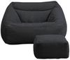 Home Deluxe 'Cozy' Sitzsack mit Hocker, Samt Cord anthrazit, 80 x 87 x 108 cm Bild 5