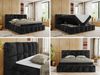 Boxspringbett mit dekorativem Kopfteil, Doppelbett mit zwei 7 Härtezonen Multipocket-Matratzen, Bettkästen, Polsterbett - NIRA - 120 x 200 cm - Dunkelgrau Stoff - H3 Bild 2
