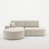 Ecksofa Schlafsofa Sofa VENEDIG Stoff Arena Creme Ottomane Links Bild 2