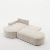 Ecksofa Schlafsofa Sofa VENEDIG Stoff Arena Creme Ottomane Links Bild 3