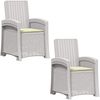 vidaXL Liegesessel Garten Rattan-Optik 2 pcs Weiß und Creme PP 8012024 Bild 2