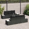 vidaXL Garten-Sofa-Set mit Kissen 8 pcs Schwarz Poly-Rattan 3355622 Bild 3