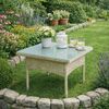 Beistelltisch Tisch Polyrattan Gartentisch Rattantisch Rattan Balkontisch Beige Bild 2