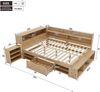 Kinderbett, Stauraumbett, 140 x 200 cm, Einzelbett, multifunktionales Kinderbett mit Nachttisch, Schubladen, Regalen, Stauraumschrank, mit kabelloser Aufladung, ohne Matratze, Natur Bild 4