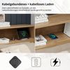 Kinderbett, Stauraumbett, 140 x 200 cm, Einzelbett, multifunktionales Kinderbett mit Nachttisch, Schubladen, Regalen, Stauraumschrank, mit kabelloser Aufladung, ohne Matratze, Natur Bild 5