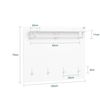 SoBuy FHK36-W Wandgarderobe, MDF, Lackiert, Weiß, 100 x 70 x 20 cm Bild 3