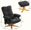 HOMCOM Massagesessel mit Fußhocker, Stauraum Relaxsessel mit Liegefunktion (Relaxsessel, 2-St, Fernsehsessel), mit Seitentasche, Fernbedienung, Holzrahmen, Polyester, Schwarz Bild 2