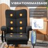 HOMCOM Massagesessel mit Fußhocker, Stauraum Relaxsessel mit Liegefunktion (Relaxsessel, 2-St, Fernsehsessel), mit Seitentasche, Fernbedienung, Holzrahmen, Polyester, Schwarz Bild 3