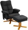 HOMCOM Massagesessel mit Fußhocker, Stauraum Relaxsessel mit Liegefunktion (Relaxsessel, 2-St, Fernsehsessel), mit Seitentasche, Fernbedienung, Holzrahmen, Polyester, Schwarz Bild 5