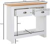 Konsolentisch 85 x 35 x 76 cm Weiß / Eiche Design Anrichte Modern Schmal, Ablagetisch Flur mit Schubladen & Stauraum, Flurtisch Hoch Bild 4