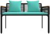 vidaXL Bank Outdoor Schwarz und Türkis 117 x 54 x 74,5 cm Poly-Rattan 42025242 Bild 5