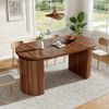 Flieks Esstisch ovaler Küchentisch mit ausziehbarer Tischplatten in Holzoptik (Länge 120-160/T80/H76 cm, 1-St, 1 Tisch), erweiterbarer Esszimmertisch mit versteckter Stauraum Walnussholzfarbe Bild 2