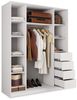 Masseno Schwebetürenschrank PINA 150 cm Kleiderschrank mit Spiegel 3 Türen und 4 Schubladen Weiß Bild 3
