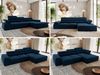 Mks Möbel 'RILASSO' Ecksofa, mit Relax-funktion, Elektrisch verstellbarer Sitz, L-förmige Ecke mit Armlehnen, Wellenfeder, Dunkelblau, Velours, rechts Bild 2