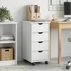 vidaXL Rollschrank Mit Rad Weiß 34 x 39 x 65,5 cm Massivholz Kiefer 42028345 Bild 3
