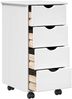 vidaXL Rollschrank Mit Rad Weiß 34 x 39 x 65,5 cm Massivholz Kiefer 42028345 Bild 4