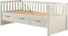 Kojen Bett Fritz mit Sprossenumrandung, 3 Schubladen u. Rolllattenrost, Liegefläche 90x200, Ausf. Weiß lackiert