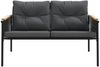 vidaXL 3-tlg. Balkonmöbel-Set mit Kissen Schwarz Stahl 3283635 Bild 4