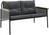 vidaXL 3-tlg. Balkonmöbel-Set mit Kissen Schwarz Stahl 3283635 Bild 3