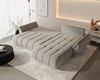 Ecksofa Schlafsofa MISATO Stoff Wind Hellgrau Ottomane Rechts Bild 3