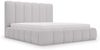 GRAINGOLD Imperial Doppelbett 140x200, mit hohem Kopfteil, Bettkasten, Bouclé-Stoff, Hellgrau Bild 2